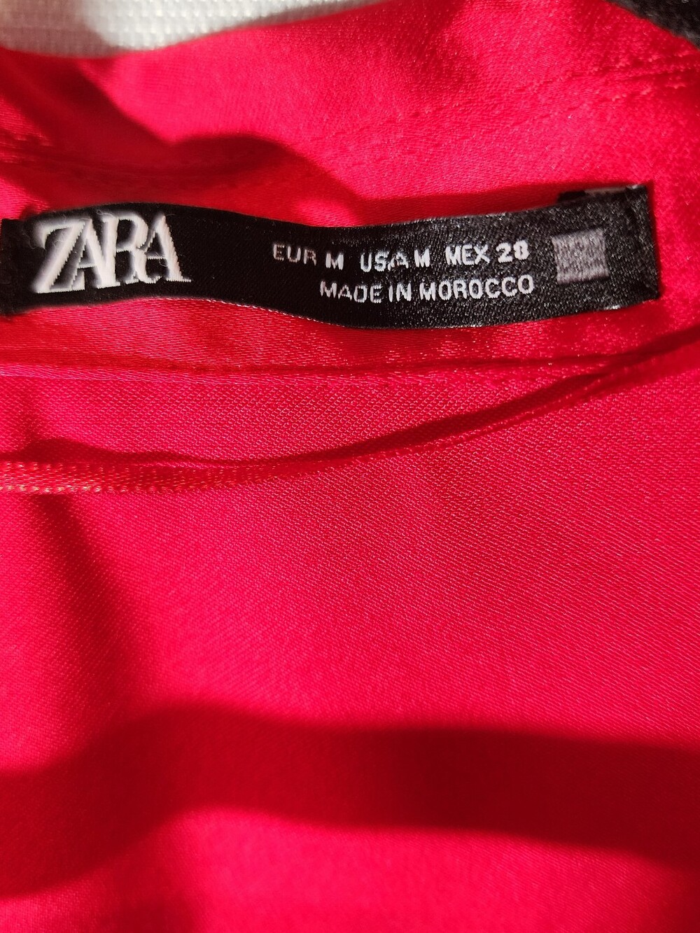 Zara Red Silk Satin Mini Night Out Long Sleeve Dress Size M - Picture 5 of 9